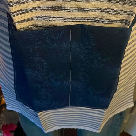 Elegant blue striped Handmade Apron - Picture 2 of 10